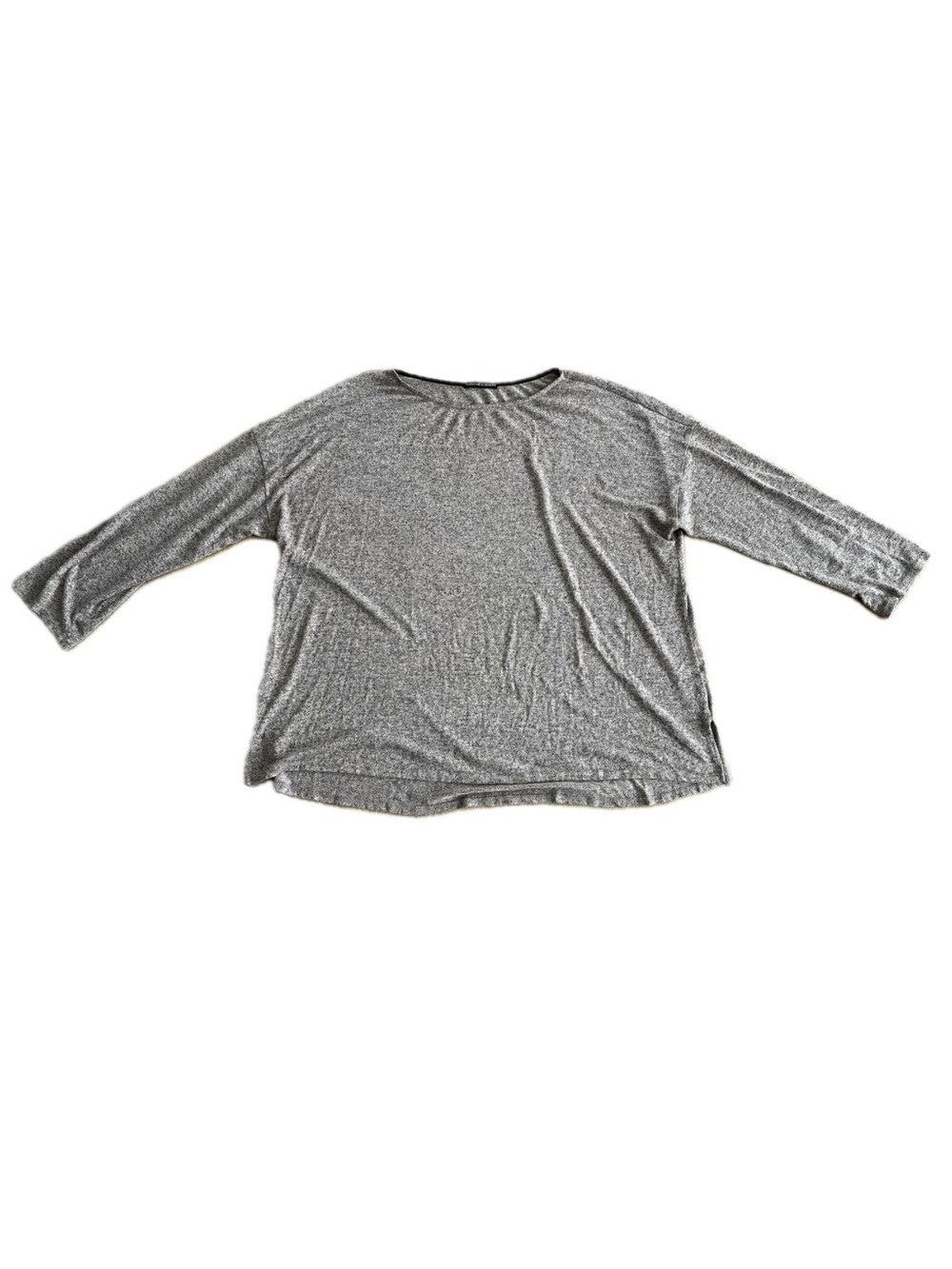 Harlowe & Graham | Heather Gray Pinkish Tint Relaxed Long Sleeve Tee Size 3X